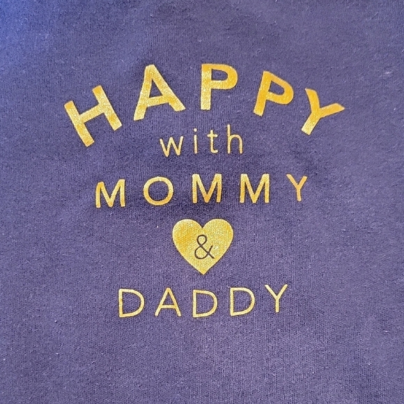 Blue Baby Onesie with Gold Print - Picture 3 of 4